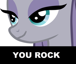 Size: 1280x1090 | Tagged: safe, imported from derpibooru, maud pie, earth pony, pony, maud pie (episode), bedroom eyes, caption, close-up, female, pretty, pun, simple background, solo, vector, white background