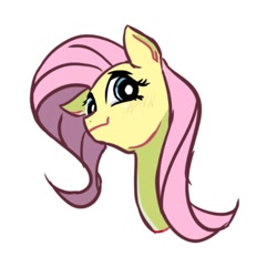 Size: 768x768 | Tagged: safe, artist:tomizawa96, imported from derpibooru, fluttershy, pegasus, pony, bust, female, portrait, simple background, solo, white background