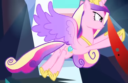 Size: 1730x1125 | Tagged: safe, imported from derpibooru, screencap, princess cadance, alicorn, pony, the beginning of the end, butt, colored wings, cropped, female, flying, gradient wings, lovebutt, multicolored wings, plot, solo, wings