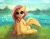 Size: 3661x2849 | Tagged: safe, artist:miokomata, imported from derpibooru, fluttershy, pegasus, pony, blushing, chest fluff, cute, ear down, ear fluff, female, freckles, freckleshy, high res, leg fluff, looking at you, mare, one ear down, river, shyabetes, sitting, solo, unshorn fetlocks