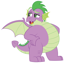 Size: 3626x3610 | Tagged: safe, artist:aleximusprime, imported from derpibooru, spike, dragon, adult, fat, fat spike, male, older, older spike, open mouth, simple background, solo, transparent background, vector, winged spike, wings