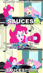 Size: 1280x2160 | Tagged: safe, edit, edited screencap, imported from derpibooru, screencap, fluttershy, pinkie pie, eqg summertime shorts, equestria girls, steps of pep, comic, female, marcus johns, robby ayala, sauces, screencap comic, vine video