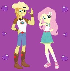 Size: 622x631 | Tagged: safe, artist:owletbrigthness, imported from derpibooru, braeburn, fluttershy, equestria girls, braeshy, equestria girls-ified, female, male, shipping, straight