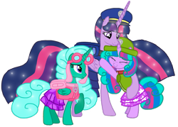 Size: 1423x1019 | Tagged: safe, artist:徐詩珮, imported from derpibooru, glitter drops, twilight sparkle, oc, oc:velvet berrytwist, alicorn, bubbleverse, series:sprglitemplight diary, series:sprglitemplight life jacket days, series:springshadowdrops diary, series:springshadowdrops life jacket days, the last problem, alicornified, alternate universe, base used, chase (paw patrol), clothes, female, glittercorn, glitterlight, lesbian, magical lesbian spawn, magical threesome spawn, mother and child, mother and daughter, multiple parents, next generation, offspring, older, older glitter drops, older twilight, parent:glitter drops, parent:spring rain, parent:tempest shadow, parent:twilight sparkle, parents:glittershadow, parents:sprglitemplight, parents:springdrops, parents:springshadow, parents:springshadowdrops, paw patrol, princess twilight 2.0, race swap, shipping, simple background, skye (paw patrol), tracker (paw patrol), transparent background, twilight sparkle (alicorn), ultimate twilight