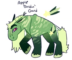 Size: 1024x854 | Tagged: safe, artist:babypaste, artist:goatpaste, imported from derpibooru, oc, oc only, oc:apple gourd, earth pony, magical gay spawn, male, offspring, parent:big macintosh, parent:tex, parents:texmac, simple background, stallion, white background