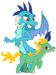 Size: 2448x3264 | Tagged: safe, artist:supahdonarudo, imported from derpibooru, princess ember, tianhuo, dragon, hybrid, longma, them's fightin' herds, dragoness, female, mane of fire, simple background, surprised, tianhuo (tfh), transparent background