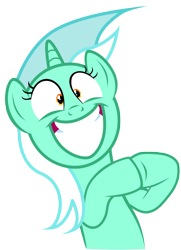 Size: 7010x9700 | Tagged: safe, artist:tardifice, imported from derpibooru, lyra heartstrings, pony, absurd resolution, big grin, faic, female, grin, hooves together, irrational exuberance, simple background, smiling, solo, transparent background, vector