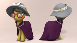 Size: 1920x1080 | Tagged: safe, artist:whiteskypony, imported from derpibooru, a.k. yearling, pony, 3d, female, hat, solo