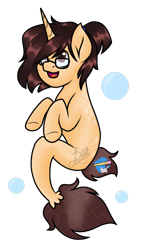 Size: 720x1280 | Tagged: safe, artist:silentwolf-oficial, imported from derpibooru, oc, oc only, seapony (g4), female, glasses, seaponified, simple background, solo, species swap, transparent background