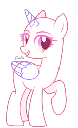 Size: 1230x2024 | Tagged: safe, artist:lazuli, artist:mint-light, imported from derpibooru, oc, oc only, alicorn, pony, alicorn oc, bald, base, eyelashes, horn, raised hoof, simple background, smiling, solo, transparent background, wings