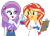 Size: 1024x743 | Tagged: safe, artist:emeraldblast63, imported from derpibooru, potion nova, sunset shimmer, equestria girls, friendship games, my little pony: pony life, the science of magic, bare shoulders, clothes, duo, equestria girls-ified, female, g4.5, g4.5 to equestria girls, g4.5 to g4, gloves, lab coat, medical gloves, potion, redesign, rubber gloves, simple background, sleeveless, strapless, sunset the science gal, transparent background