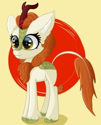 Size: 1920x2381 | Tagged: safe, artist:windy-pony, artist:windykirin, imported from derpibooru, autumn blaze, kirin, awwtumn blaze, big ears, cute, female, mare, simple background, solo