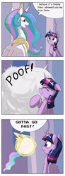 Size: 1280x3491 | Tagged: safe, artist:mega-poneo, imported from derpibooru, princess celestia, twilight sparkle, alicorn, pony, celestia's true form, comic, crossover, dialogue, exploitable meme, female, forced meme, levitation, magic, mare, meme, princess ballestia, self-levitation, sonic the hedgehog (series), spin dash, spread wings, telekinesis, transformation, twilight sparkle (alicorn), wings