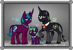 Size: 1014x702 | Tagged: safe, artist:lastnight-light, imported from derpibooru, oc, oc:fruity pop, oc:lavender light, oc:sapphire shine, oc:virid dusk, pony, unicorn, female, filly, male, mare, stallion