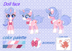 Size: 2073x1472 | Tagged: safe, artist:2pandita, imported from derpibooru, oc, oc only, pony, unicorn, bowtie, female, mare, reference sheet, solo