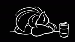 Size: 1600x900 | Tagged: safe, artist:ashtoneer, imported from derpibooru, pony, black and white, can, grayscale, monochrome, solo, vent art