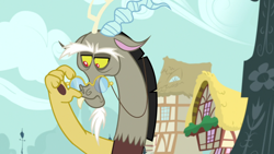 Size: 1920x1080 | Tagged: safe, imported from derpibooru, screencap, discord, the big mac question, glasses, male, solo