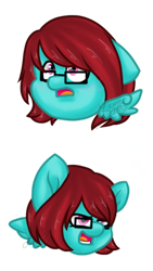 Size: 1080x1920 | Tagged: safe, artist:silentwolf-oficial, imported from derpibooru, oc, oc only, pegasus, pony, :o, bust, duo, glasses, open mouth, pegasus oc, simple background, transparent background, wings