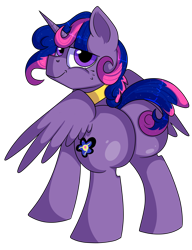 Size: 5000x6500 | Tagged: safe, artist:rainbowtashie, imported from derpibooru, princess cadance, princess celestia, princess luna, twilight sparkle, oc, oc:queen galaxia, oc:queen galaxia (bigonionbean), alicorn, pony, alicorn princess, butt, commissioner:bigonionbean, cutie mark, flank, fusion:princess cadance, fusion:princess celestia, fusion:princess luna, fusion:queen galaxia, fusion:twilight sparkle, jewelry, male, plot, royalty, rule 63, simple background, stallion, the ass was fat, thicc ass, transparent background, twilight sparkle (alicorn), writer:bigonionbean