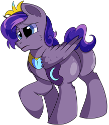 Size: 4900x5650 | Tagged: safe, artist:rainbowtashie, imported from derpibooru, princess cadance, princess luna, oc, oc:princess luminescent love, alicorn, pony, butt, commissioner:bigonionbean, confused, cutie mark, flank, fusion, fusion:princess cadance, fusion:princess luminescent love, fusion:princess luna, jewelry, male, plot, rule 63, simple background, stallion, the ass was fat, thicc ass, transparent background, writer:bigonionbean