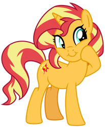 Size: 1024x1240 | Tagged: safe, artist:emeraldblast63, imported from derpibooru, sunset shimmer, unicorn, female, hoof on cheek, mare, simple background, smiling, transparent background