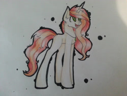 Size: 2828x2121 | Tagged: safe, artist:hunterbookie, imported from derpibooru, oc, oc only, oc:red, pony, unicorn, horn, solo, traditional art, unicorn oc