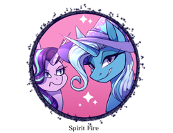 Size: 3000x2300 | Tagged: safe, artist:celes-969, artist:spirit-fire360, imported from derpibooru, starlight glimmer, trixie, unicorn, clothes, duo, female, hat, icon, mare, simple background, starlight glimmer is not amused, starlight is not amused, transparent background, trixie's hat, unamused