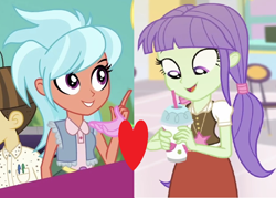 Size: 954x684 | Tagged: safe, edit, edited screencap, imported from derpibooru, screencap, frosty orange, starlight, starshine, wiz kid, equestria girls, equestria girls series, mirror magic, sunset's backstage pass!, spoiler:eqg series (season 2), spoiler:eqg specials, background human, female, frostylight, heart, lesbian, shipping, shipping domino