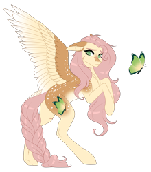 Size: 2480x2820 | Tagged: safe, alternate version, artist:ohhoneybee, imported from derpibooru, fluttershy, pony, female, pale belly, redesign, simple background, solo, transparent background