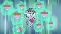 Size: 1920x1080 | Tagged: safe, imported from derpibooru, screencap, octavio pie, earth pony, pony, my little pony: pony life, pie vs. pie, spoiler:pony life s01e39, cupcake, food, g4.5, glowing eyes, male, solo