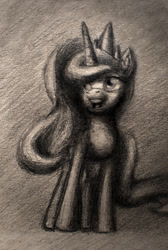 Size: 1000x1485 | Tagged: safe, artist:vaser888, imported from derpibooru, princess luna, grayscale, monochrome, traditional art