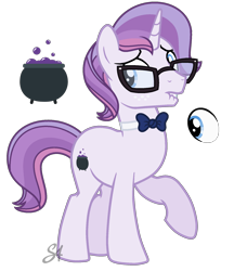 Size: 1552x1800 | Tagged: safe, artist:ashakalovsky, artist:semigod666, imported from derpibooru, oc, oc only, pony, unicorn, base used, bowtie, glasses, lip bite, magical lesbian spawn, male, multicolored hair, offspring, parent:potion nova, parent:twilight sparkle, parents:potionsparkle, raised hoof, simple background, solo, stallion, transparent background