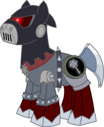 Size: 2424x2977 | Tagged: safe, artist:shadymeadow, imported from derpibooru, oc, oc only, oc:mega mace, pony, robot, robot pony, oc villain, simple background, solo, transparent background