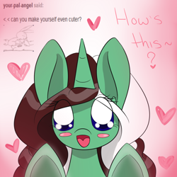 Size: 1000x1000 | Tagged: safe, artist:kaggy009, imported from derpibooru, oc, oc only, oc:peppermint pattie (unicorn), pony, unicorn, ask peppermint pattie, female, mare, solo