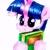 Size: 2322x2322 | Tagged: safe, artist:liaaqila, imported from derpibooru, twilight sparkle, pony, adorkable, book, bookhorse, cute, daaaaaaaaaaaw, dork, egghead, female, floppy ears, high res, possessive, solo, that pony sure does love books, traditional art, twiabetes