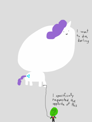 Size: 1536x2048 | Tagged: safe, artist:2merr, rarity, oc, oc:anon, human, pony, unicorn, /mlp/, 4chan, :), angry, balloon, big head, darling, dialogue, drawn on phone, drawthread, duo, faic, female, floating, frown, giant head, gray background, i want to die, mare, simple background, smiley face, smiling, stylistic suck, woll smoth