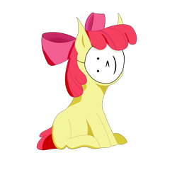 Size: 3300x3300 | Tagged: safe, artist:divifilly, imported from derpibooru, apple bloom, pony, :^), female, mask, simple background, solo, transparent background