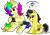 Size: 1280x894 | Tagged: safe, artist:rainbowtashie, imported from derpibooru, oc, oc:rainbow tashie, oc:tommy the human, alicorn, earth pony, pony, alicorn oc, blue shell, colt, commissioner:bigonionbean, cross-popping veins, cute, cutie mark, female, focused, games, horn, magic, male, mare, mario kart, nintendo 64, nintendo switch, simple background, tongue out, transparent background, wings, writer:bigonionbean