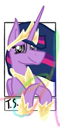 Size: 539x1130 | Tagged: safe, alternate version, artist:ashton__draws, imported from derpibooru, twilight sparkle, alicorn, pony, the last problem, bust, female, hoof shoes, jewelry, mare, peytral, princess twilight 2.0, smiling, solo, tiara, twilight sparkle (alicorn)