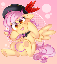 Size: 3564x3952 | Tagged: safe, artist:2pandita, imported from derpibooru, oc, oc only, oc:tender mist, pegasus, pony, :p, base used, body painting, bodypaint, cheek squish, female, hat, mare, pegasus oc, sitting, solo, squishy cheeks, tongue out, wings