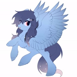 Size: 2048x2048 | Tagged: safe, artist:amo, imported from derpibooru, oc, oc only, pegasus, pony, raised hoof, rearing, simple background, solo, spread wings, white background, wings