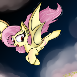 Size: 4000x4000 | Tagged: safe, alternate version, artist:ser-p, imported from derpibooru, fluttershy, bat pony, pony, absurd resolution, bat ponified, female, flutterbat, flying, race swap, solo