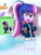 Size: 2732x3566 | Tagged: safe, artist:aryatheeditor, imported from derpibooru, sci-twi, twilight sparkle, pony, unicorn, pony town, equestria girls, belt, boots, clothes, coat, digital art, female, glasses, heterochromia, horn, human and pony, jacket, looking at you, open mouth, outfit, photo, ponytail, powerful sparkle, relaxed, shoes, skirt, smiling, smiling at you, solo, thigh boots, thighs, winter, winter outfit