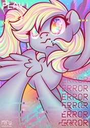 Size: 1280x1811 | Tagged: safe, artist:musicfirewind, artist:wavecipher, imported from derpibooru, derpy hooves, pegasus, pony, cute, derpabetes, error, error message, female, solo