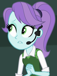 Size: 645x848 | Tagged: safe, imported from derpibooru, screencap, cerulean celine, equestria girls, movie magic, spoiler:eqg specials, clothes, female, headset, movie