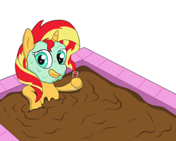 Size: 2000x1600 | Tagged: safe, artist:amateur-draw, imported from derpibooru, sunset shimmer, pony, unicorn, alcohol, female, glass, mare, messy, mud, mud bath, mud mask, muddy, request, requested art, simple background, solo, spa, white background, wine, wine glass