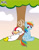 Size: 1098x1392 | Tagged: safe, artist:avellante, imported from derpibooru, rainbow dash, pegasus, pony, bedroom eyes, best ship, cloud, crossover, crossover shipping, female, having a moment, interspecies, it came from deviantart, kick buttowski, kick buttowski suburban daredevil, kickbow, love, male, public display of affection, romance, shipping, smiling, straight, tree
