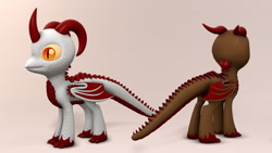 Size: 1920x1080 | Tagged: safe, artist:whiteskypony, imported from derpibooru, oc, oc only, dracony, dragon, hybrid, pony, 3d