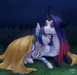 Size: 1240x1221 | Tagged: safe, artist:yuichi-tyan, imported from derpibooru, oc, oc only, pony, art, commission, curved horn, digital art, drawing, horn, save, ych example, ych result