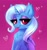 Size: 1563x1679 | Tagged: safe, artist:confetticakez, imported from derpibooru, trixie, alicorn, bat pony, bat pony alicorn, pony, alicornified, bat ponified, bat wings, bedroom eyes, chest fluff, cute, cute little fangs, diatrixes, ear fluff, eyeshadow, fangs, female, heart, horn, looking at you, makeup, pink background, race swap, red eyes, simple background, solo, tongue out, trixiebat, trixiecorn, wings